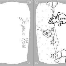 Coloriage Carte de Voeux d'une maison sous la neige - Coloriage - Coloriage FETES - Coloriage NOEL - Coloriage CARTES DE VOEUX NOEL - Coloriage CARTE DE VOEUX NOEL A IMPRIMER