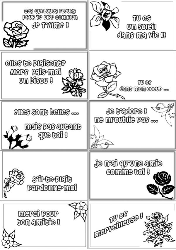 Mod�les de cartes pour offrir - Coloriage - Coloriage de fleurs
