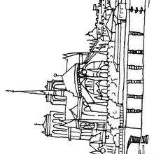 Coloriage de Notre-Dame - Coloriage - Coloriage A IMPRIMER - Coloriage de LIEUX ET BATIMENTS A IMPRIMER