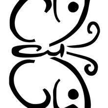 Coloriage d'un papillon N�18 - Coloriage - Coloriage ANIMAUX - Coloriage INSECTE - Coloriage PAPILLON