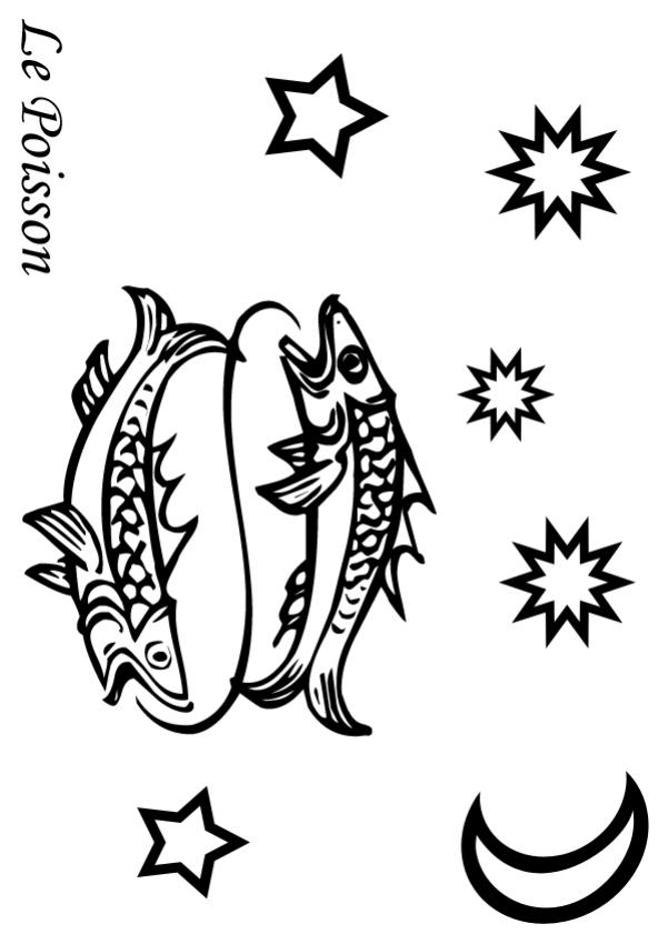 Poisson - Coloriage - Coloriage des Signes du Zodiaque