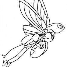 Cizayox en plein vol - Coloriage - Coloriage POKEMON