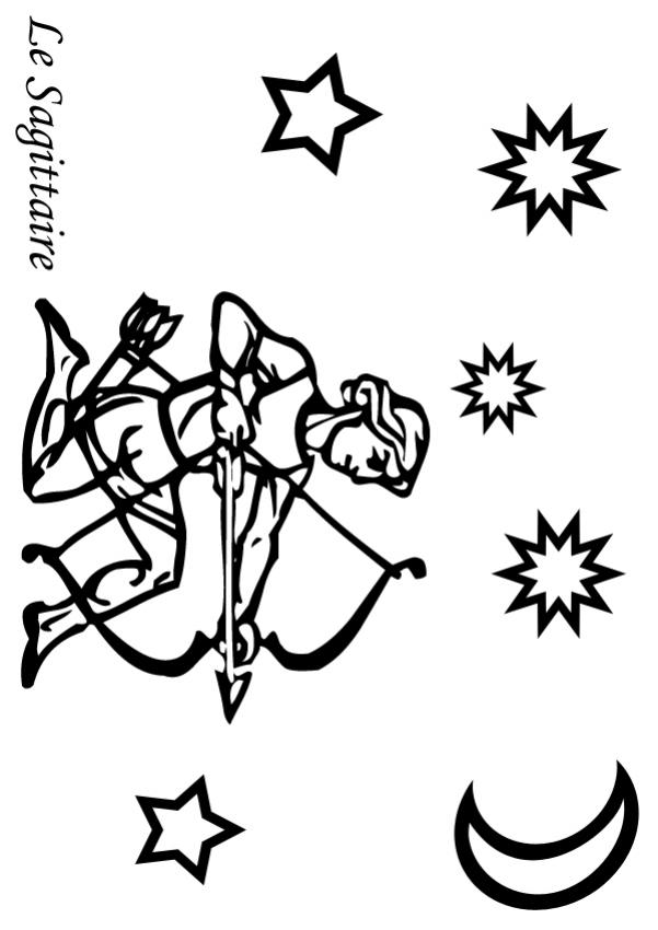 Sagittaire - Coloriage - Coloriage des Signes du Zodiaque