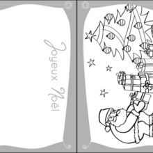 Coloriage CARTE DE VOEUX SAPIN DE NOEL