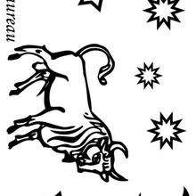 Coloriage du signe du Taureau
