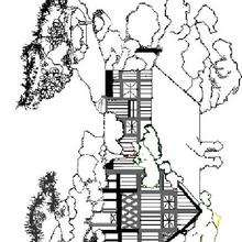 Coloriage d'un cottage - Coloriage - Coloriage A IMPRIMER - Coloriage de LIEUX ET BATIMENTS A IMPRIMER