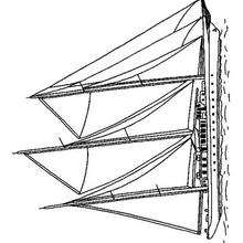 Coloriage d'un grand bateau � voiles - Coloriage - Coloriage VEHICULES - Coloriage BATEAU - Coloriage BATEAU A VOILE