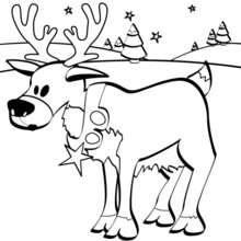 Coloriage RENNES DU PERE NOEL A IMPRIMER
