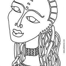 Coloriage d'une femme africaine - Coloriage - Coloriage A IMPRIMER - Coloriage A IMPRIMER PERSONNAGES - Coloriage de PERSONNAGES D'AUJOURD'HUI