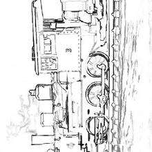 Coloriage d'une locomotive � vapeur - Coloriage - Coloriage VEHICULES - Coloriage TRAIN - Coloriage LOCOMOTIVE