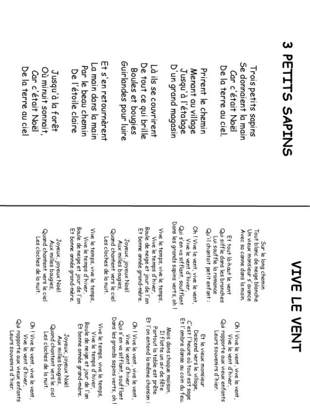 Vive le vent / 3 petits sapins - Musique - Chants de No�l