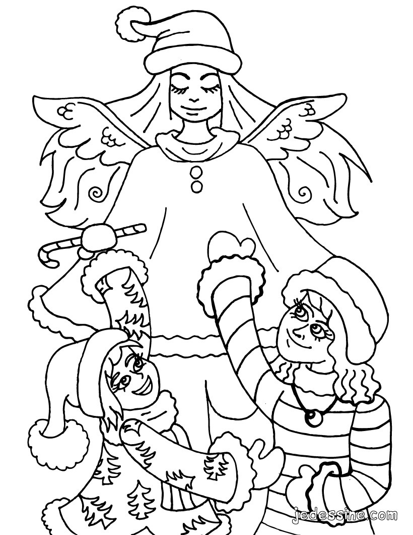 Coloriage de l ange de Noel