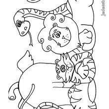 Coloriage des animaux de la jungle - Coloriage - Coloriage ANIMAUX - Coloriage ANIMAUX A IMPRIMER