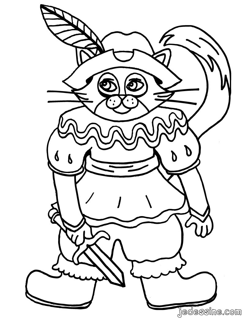 Coloriages le chat potté  fr.hellokids.com