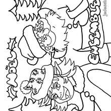 Coloriage d'un lutin avec le P�re-No�l - Coloriage - Coloriage FETES - Coloriage NOEL - Coloriage PERE NOEL - Coloriages PERE NOEL