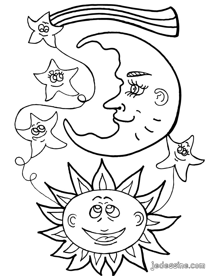 dessin de lune et soleil