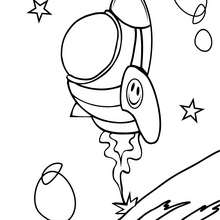 Coloriage du decollage d'une fus�e - Coloriage - Coloriage A IMPRIMER - Coloriage ESPACE A IMPRIMER