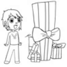 Coloriage en ligne de Mat devant ses cadeaux - Coloriage - Coloriage EN LIGNE - Coloriage EN LIGNE MAT