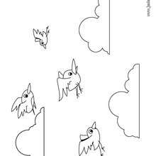 Coloriage de plusieurs oiseaux en vol - Coloriage - Coloriage ANIMAUX - Coloriage OISEAU - Coloriages OISEAUX