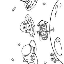 Coloriage d'une invasion extraterrestre - Coloriage - Coloriage A IMPRIMER - Coloriage ESPACE A IMPRIMER