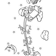 Coloriages TRAINEAU PERE NOEL