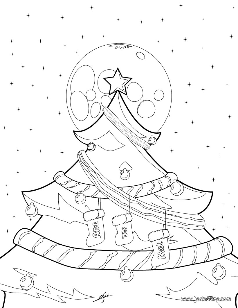 Nouveau Coloriage Lune De Noel