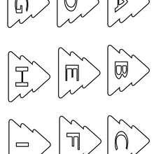 Lettres de A � I - Coloriage - Coloriage FETES - Coloriage NOEL - Coloriage LETTRES ALPHABET SAPINS DE NOEL
