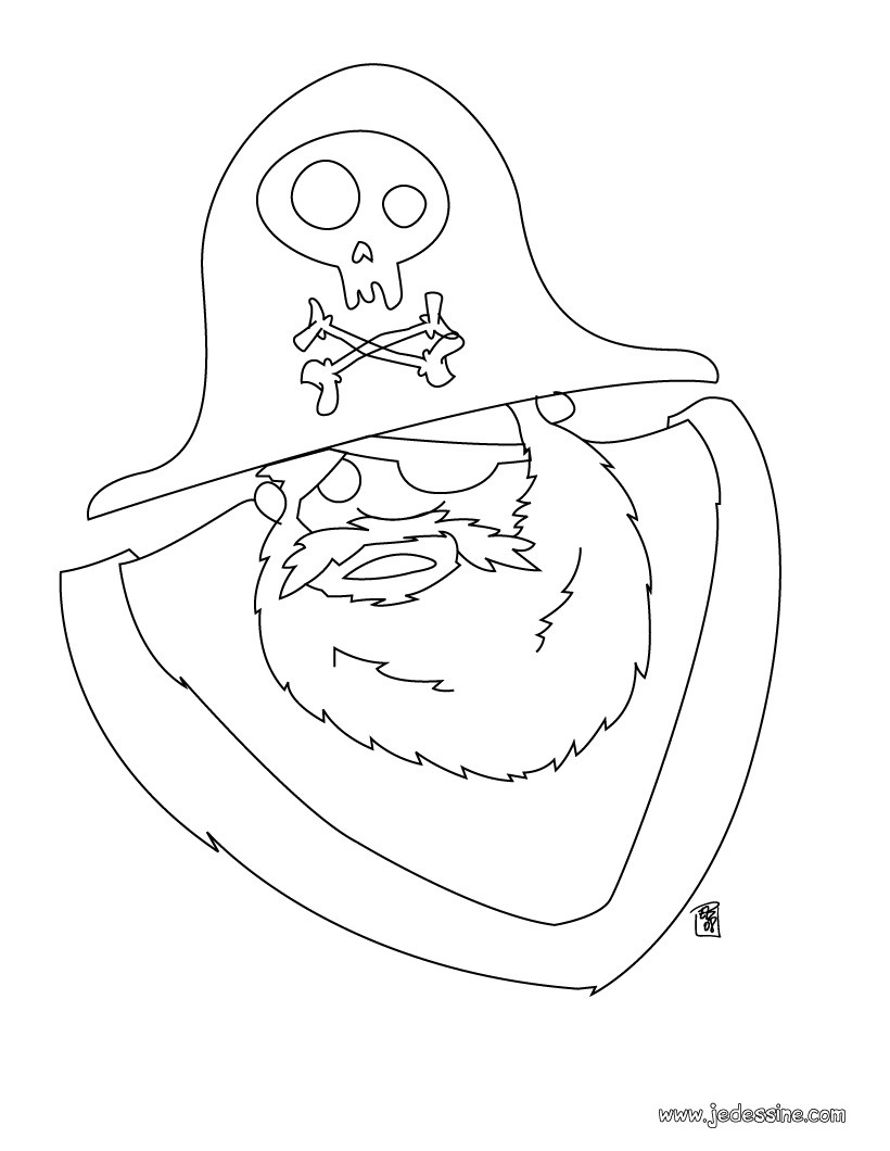 Coloriage d'un portrait de pirate