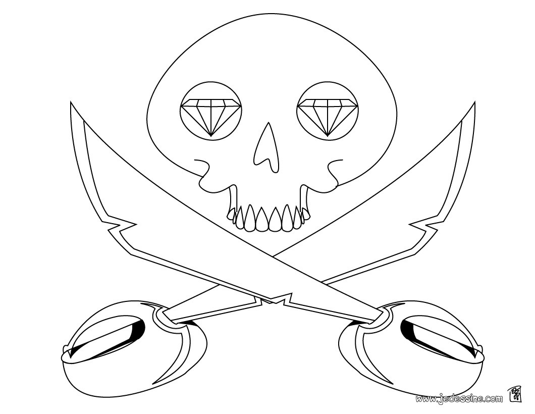 Coloriage drapeau pirate