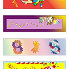 4 signets pour le Carnaval - Coloriage - Coloriage PRENOMS - Coloriage de signets - Signets en couleurs