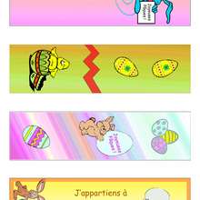4 signets pour P�ques - Coloriage - Coloriage PRENOMS - Coloriage de signets - Signets en couleurs