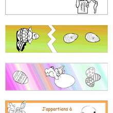 4 signets pour P�ques - Coloriage - Coloriage PRENOMS - Coloriage de signets - Signets semi-colori�s