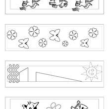 4 signets animaux et nature - Coloriage - Coloriage PRENOMS - Coloriage de signets - Signets � colorier