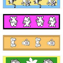 4 signets d'animaux - Coloriage - Coloriage PRENOMS - Coloriage de signets - Signets semi-colori�s