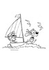 Coloriage de Boule et Bill en bateau