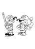 Coloriage de Boule et Bill en joueurs de Baseball - Coloriage - Coloriage PERSONNAGE BD - Coloriage BOULE ET BILL - Coloriages BOULE ET BILL