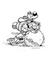 Coloriage de Boule et Bill et le bonhomme de neige - Coloriage - Coloriage PERSONNAGE BD - Coloriage BOULE ET BILL - Coloriages BOULE ET BILL