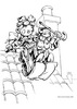 Coloriage Petit Spirou Cascade avec P�p� - Coloriage - Coloriage PERSONNAGE BD - Coloriage PETIT SPIROU - Coloriages PETIT SPIROU