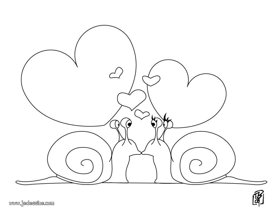 Coloriage Escargot En Ligne 15 Coloriage Du0027escargots Amoureux