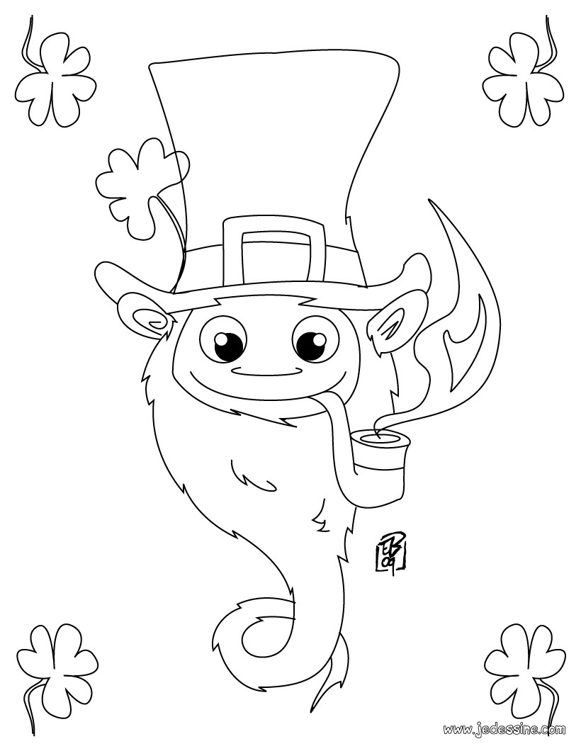 coloriage d un leprechaun de la saint patrick