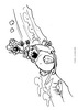 Coloriage Cubitus en luge - Coloriage - Coloriage PERSONNAGE BD - Coloriage CUBITUS - Coloriage CUBITUS A IMPRIMER