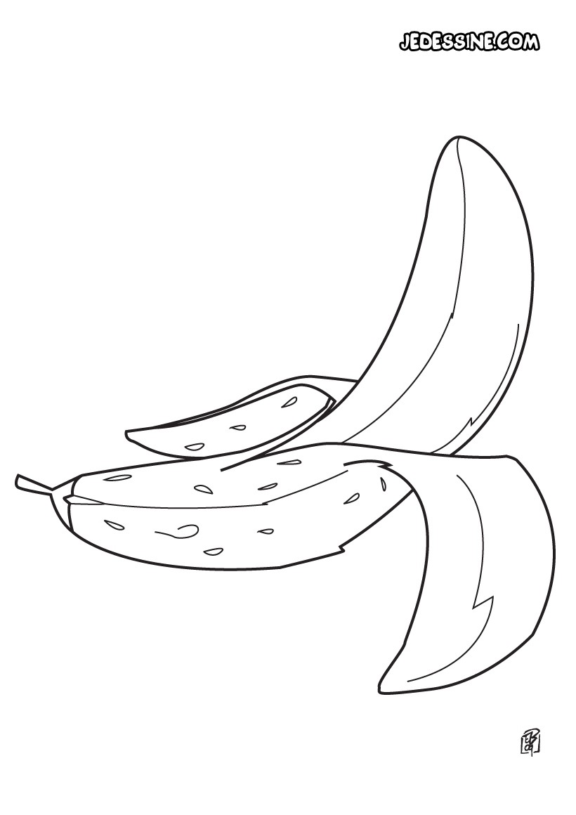 Coloriages coloriage d'une banane  fr.hellokids.com