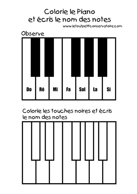 Coloriage de notes de Piano