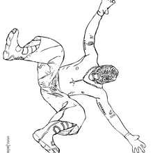 Coloriage d'un saut de REY MYSTERIO - Coloriage - Coloriage CATCH - Coloriage CATCH REY MYSTERIO