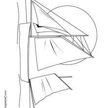 Coloriage d'un bateau � 3 voiles - Coloriage - Coloriage VEHICULES - Coloriage BATEAU - Coloriage BATEAU A VOILE