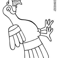 Coloriage d'un h�ron spatule - Coloriage - Coloriage ANIMAUX - Coloriage ANIMAUX PRE HISPANIQUES