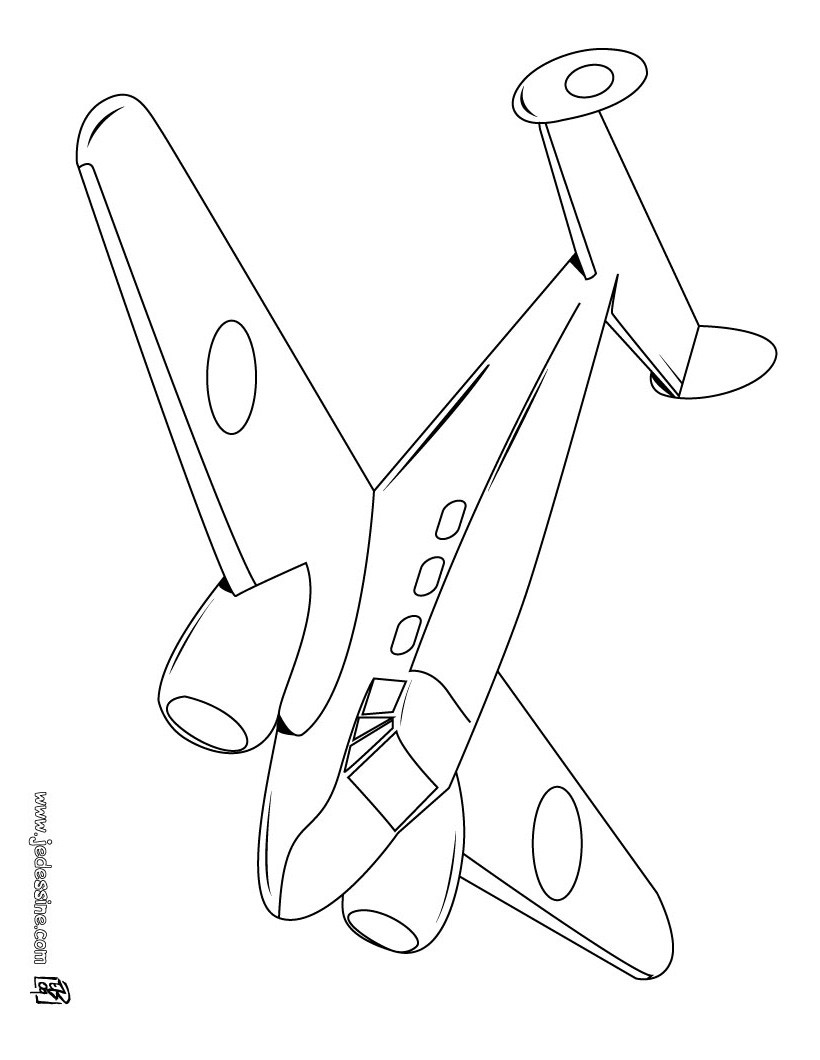 Coloriages coloriage d'un avion bimoteur  fr.hellokids.com