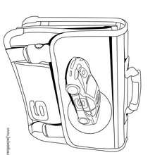 Coloriage d'un cartable d'�cole de gar�on