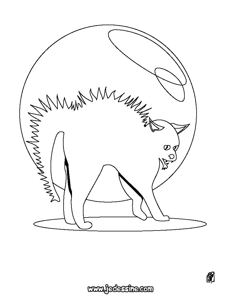 Coloriage CHAT HALLOWEEN 20 coloriages d Halloween gratuits chat effrayé imprimer Coloriage d un chat hérissé Coloriage Coloriage FETES Coloriage HALLOWEEN Coloriage