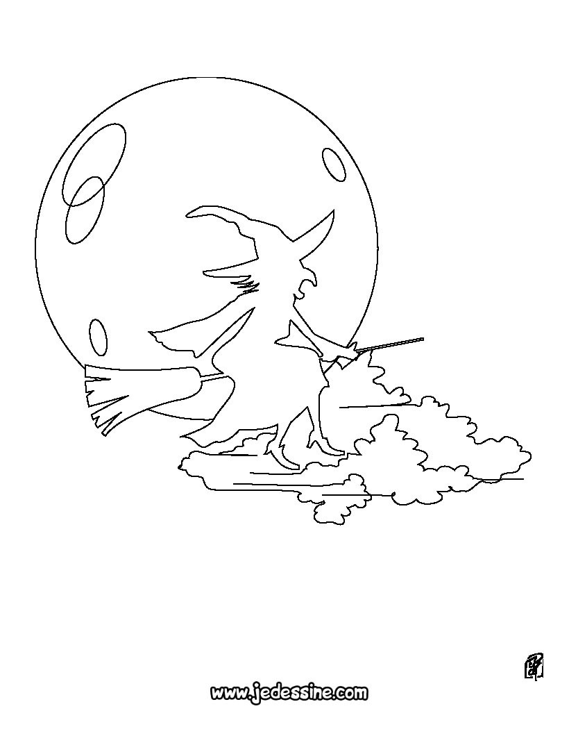 Coloriage d une sorci¨re pour Halloween Coloriage Coloriage FETES Coloriage HALLOWEEN